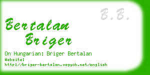 bertalan briger business card